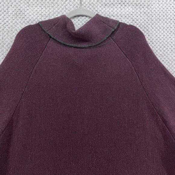 LOFT Sweater Womens M/L Burgundy Cowl Neck Poncho Oversize Pullover Capelet - Picture 6 of 11